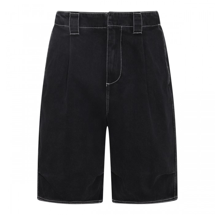 WASHED BLACK DENIM SHORTS