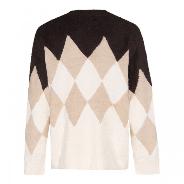 BROWN COTTON CHECK SWEATER 2