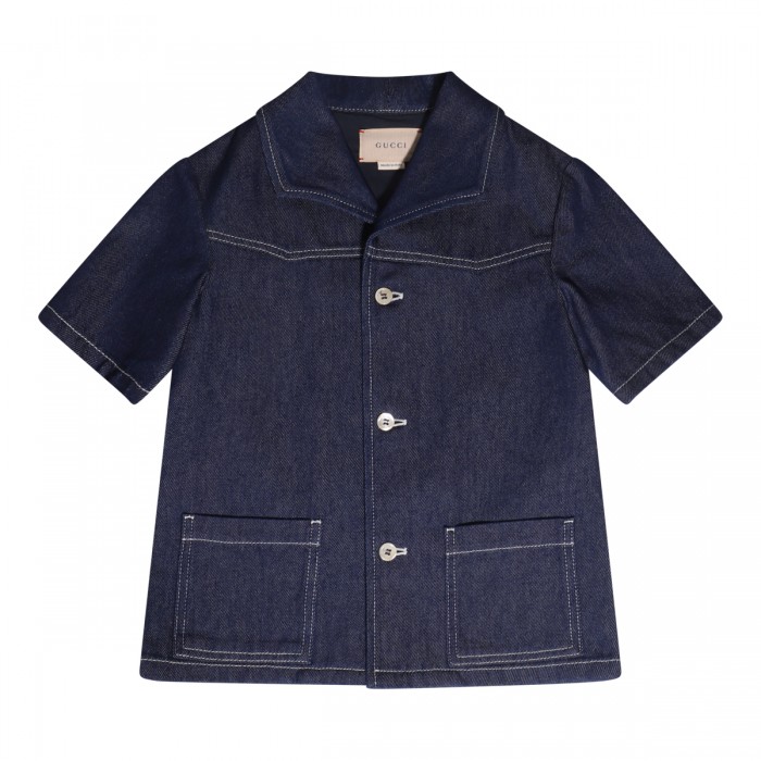 DARK BLUE DENIM DOWN JACKET