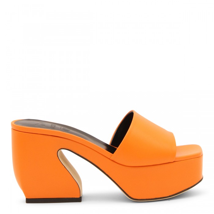 FLASH ORANGE LEATHER SANDALS