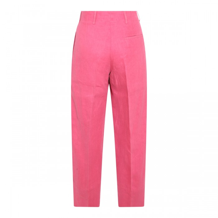 FUCHSIA LINEN PANTS 2
