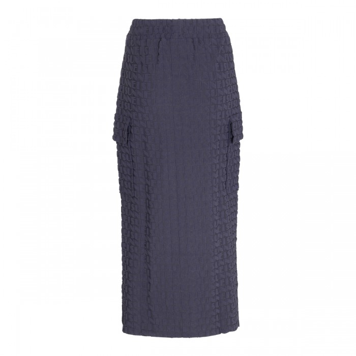 DARK NAVY STRETCH LONG SKIRT 2