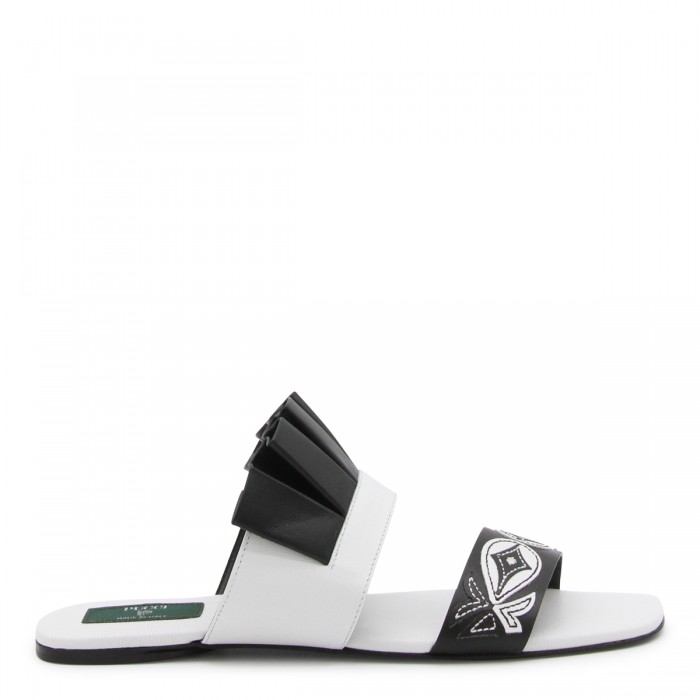 BLACK AND WHITE LEATHER...