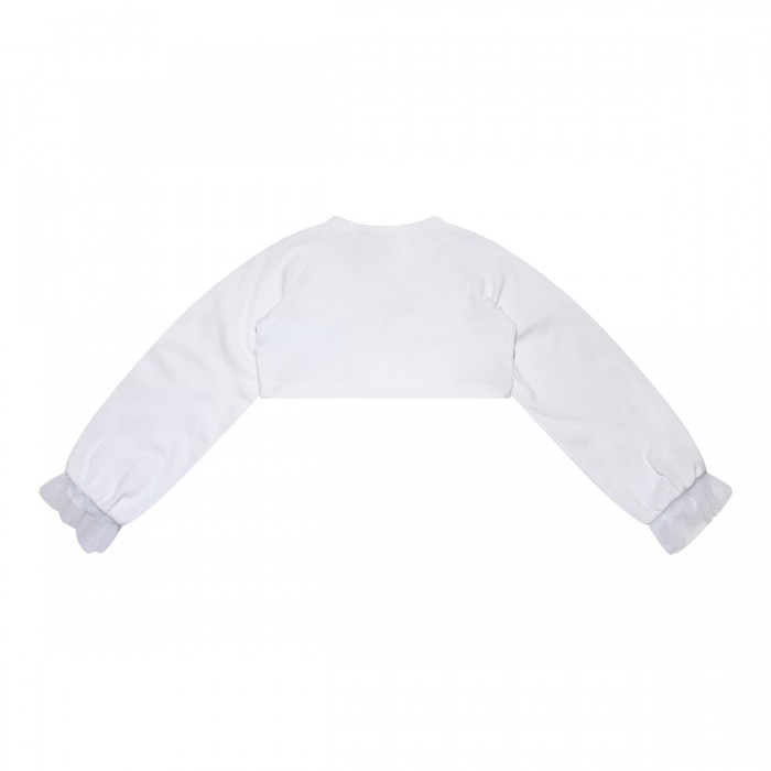 WHITE COTTON CROPPED CARDIGAN 2