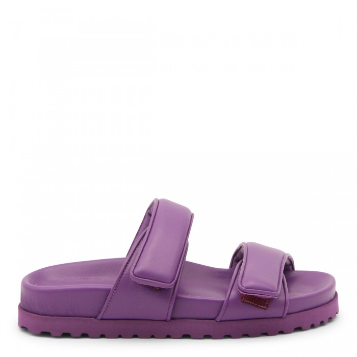PURPLE LEATHER SANDALS