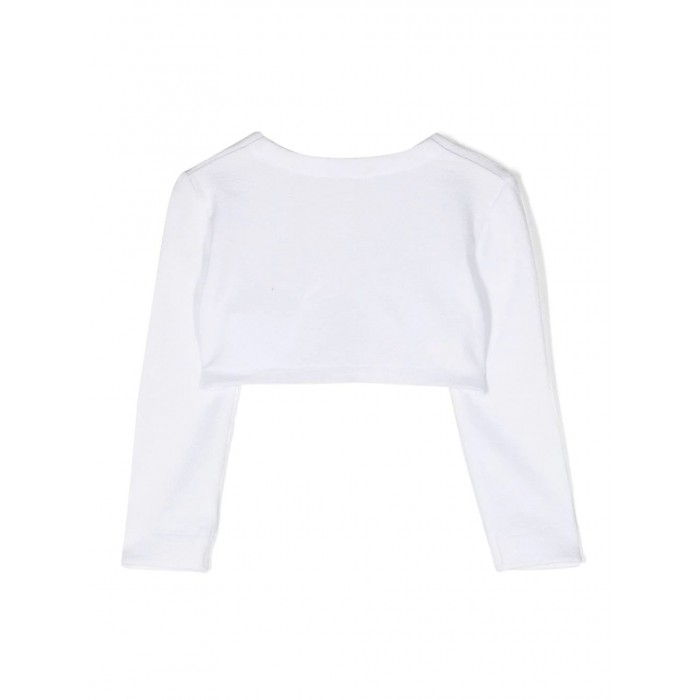 WHITE COTTON CROPPED CARDIGAN 2