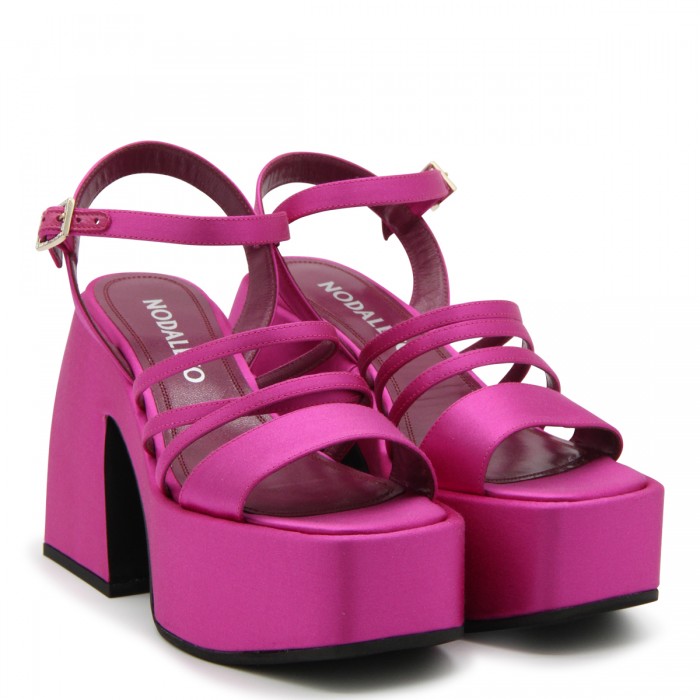 PINK SATIN BULLA CHIBI SANDALS 2