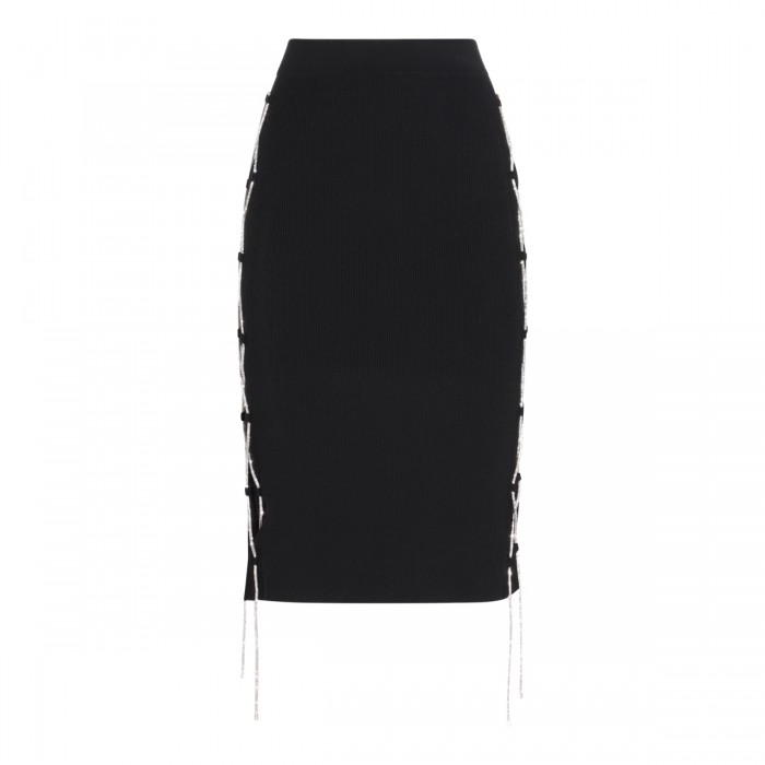 BLACK COTTON BLEND SKIRT