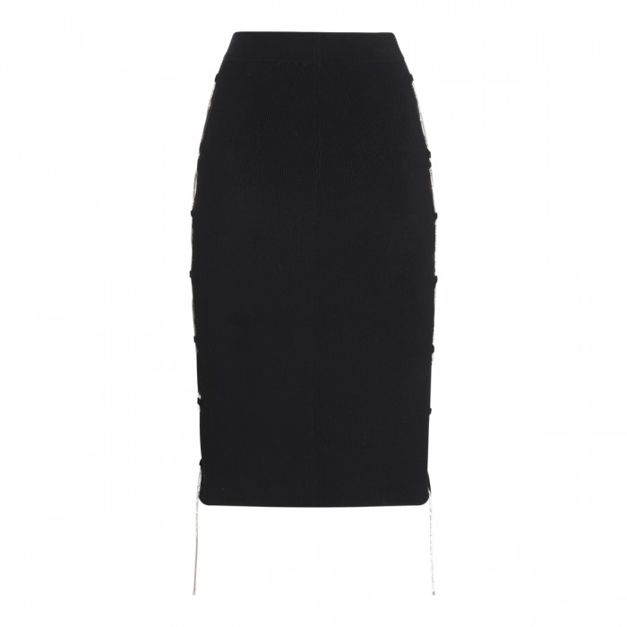 BLACK COTTON BLEND SKIRT 2