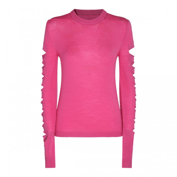 PINK WOOL-COTTON BLEND JUMPER