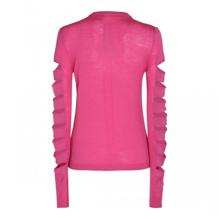 PINK WOOL-COTTON BLEND JUMPER 2