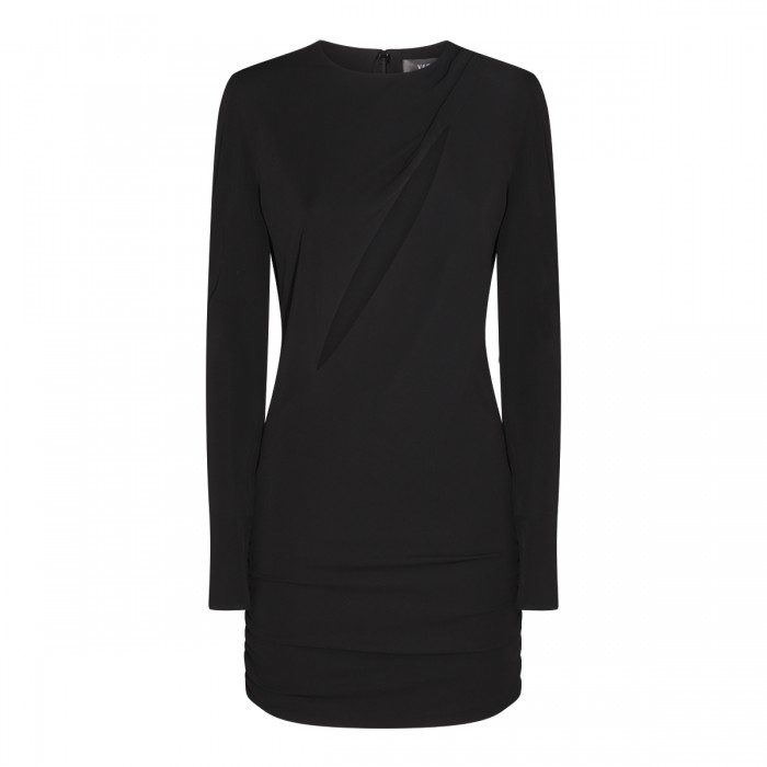 BLACK VISCOSE BLEND DRESS