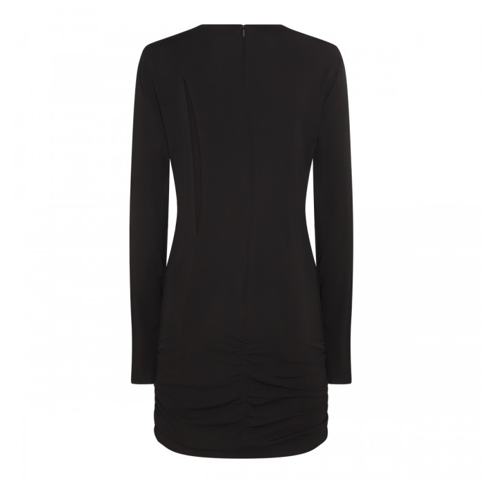 BLACK VISCOSE BLEND DRESS 2