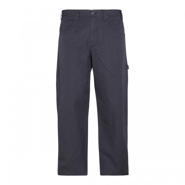 FADED BLACK COTTON CARGO PANTS