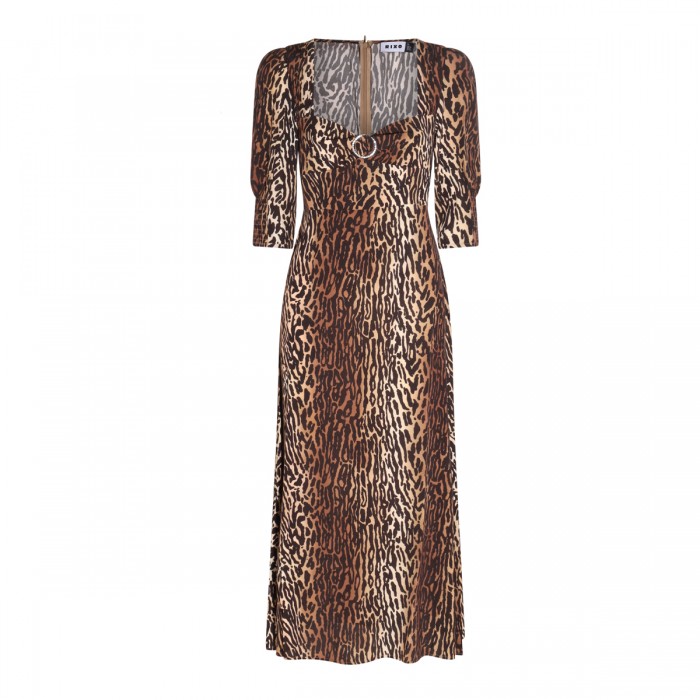 DARK BROWN VISCOSE DRESS
