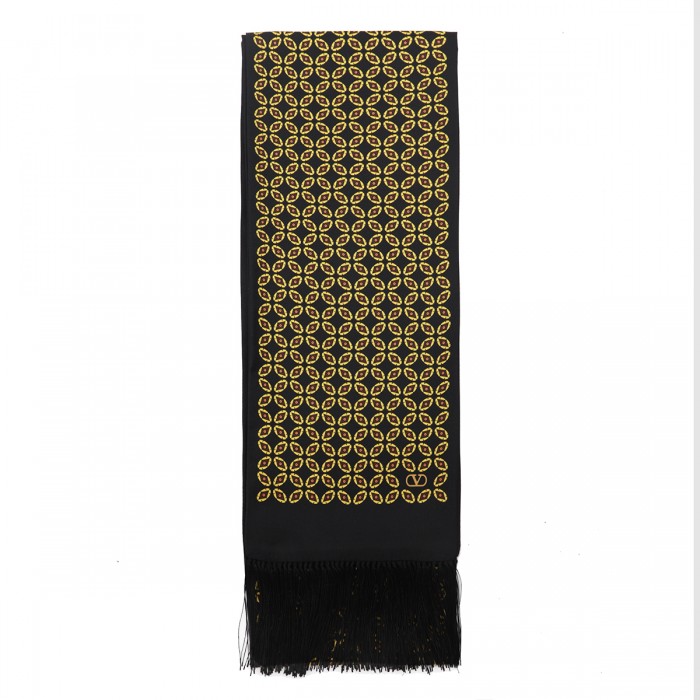 BLACK AND GOLD SILK SCARVES