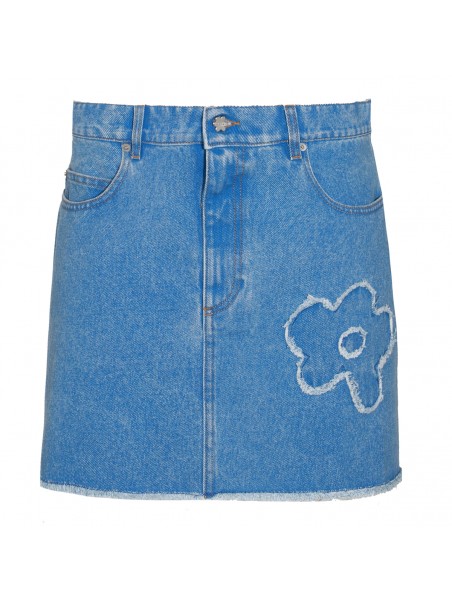 【関税&送料込】Marni Denim Mini Skirt Marni Denim Mini Skirt in Iris Blue | FWRD