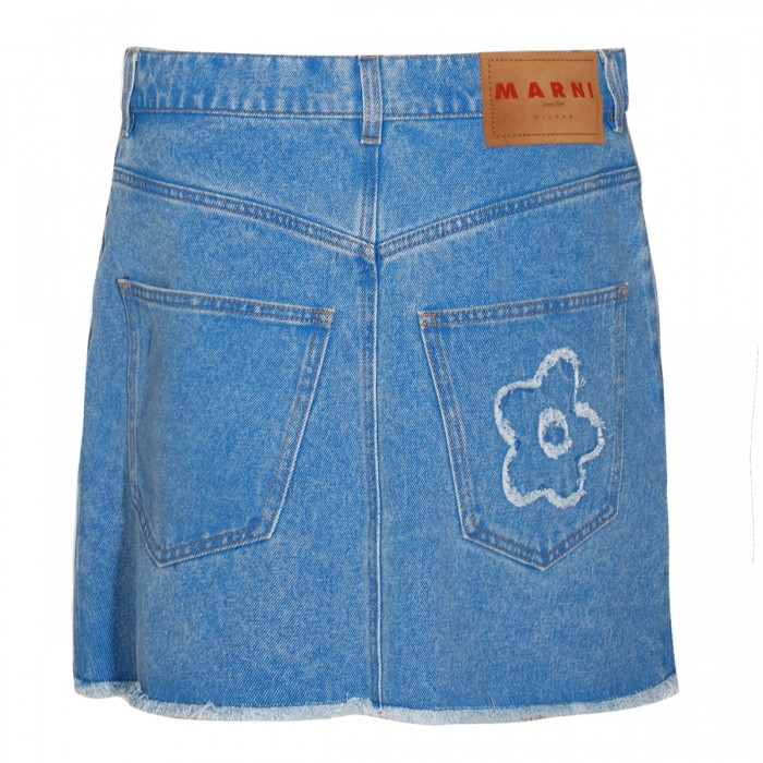 BLUE COTTON DENIM SKIRT 2