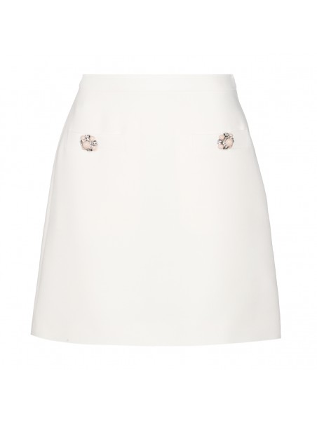 White mini skirt wool discount