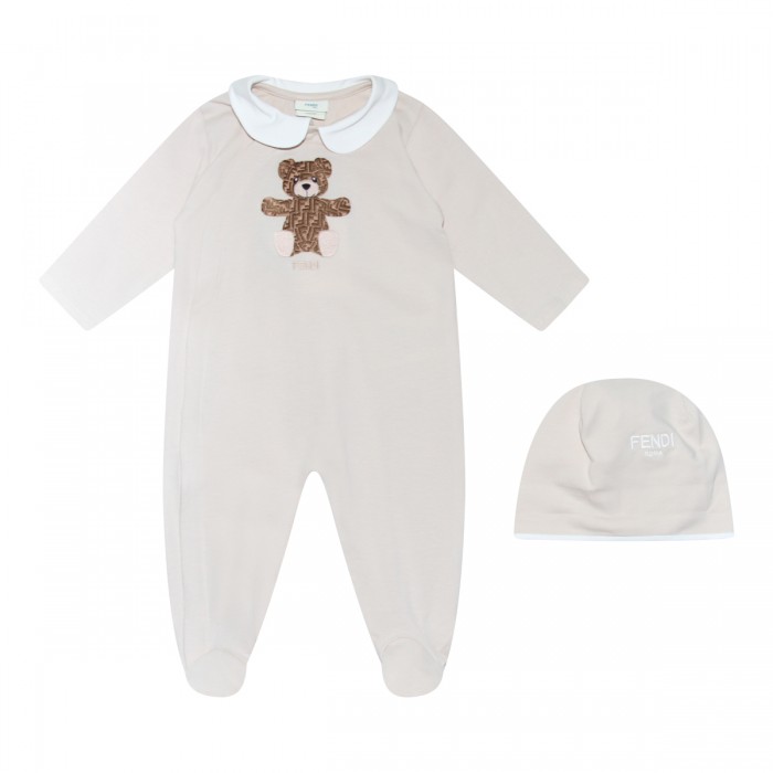 BEIGE COTTON TWO PIECES SUIT