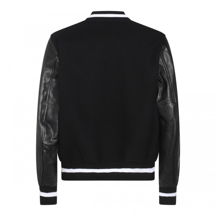 BLACK WOOL LEATHER JACKET 2