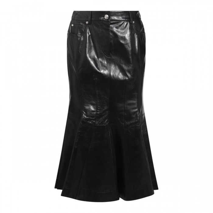 BLACK LEATHER SKIRT