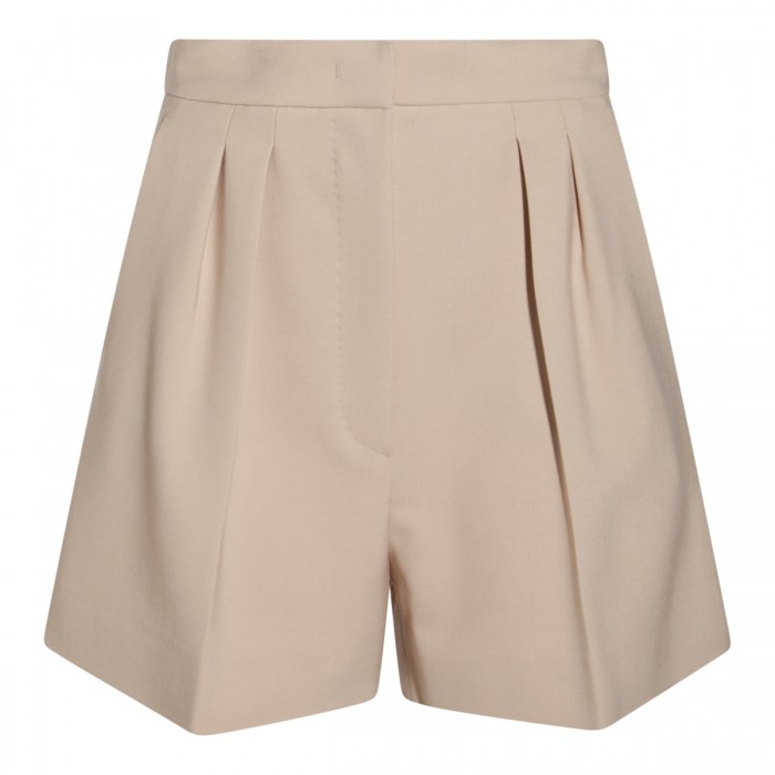 BEIGE WOOL SHORTS
