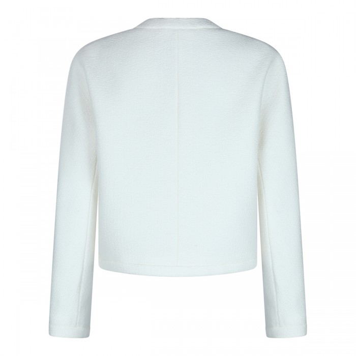 WHITE WOOL CASUAL JACKET 2