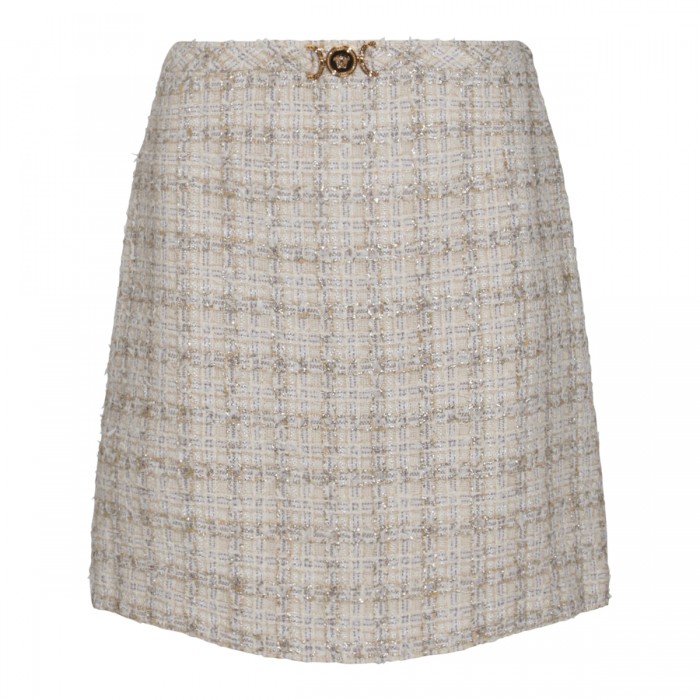 WHITE COTTON MINI SKIRT