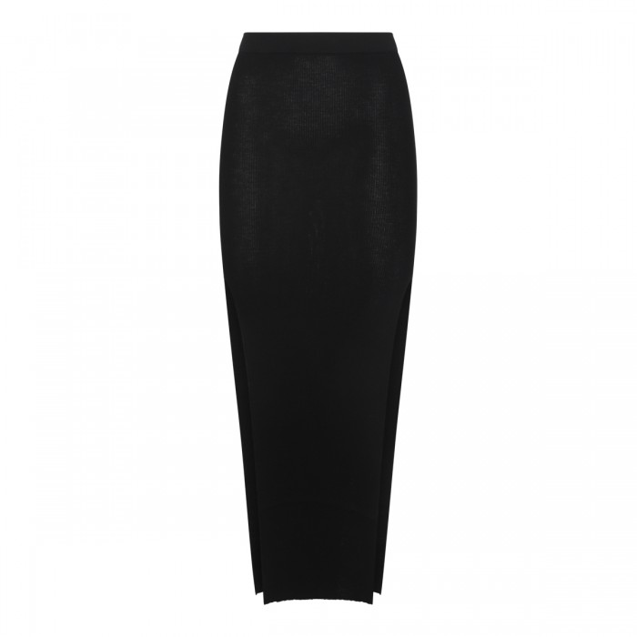 BLACK WOOL SKIRT