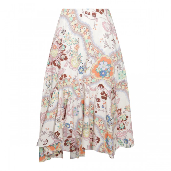 MULTICOLOR COTTON MIDI SKIRT