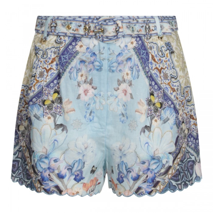 BLUE SILK SHORTS