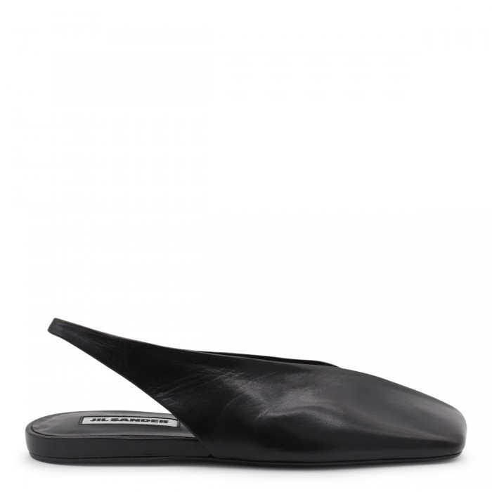 BLACK LEATHER FLATS