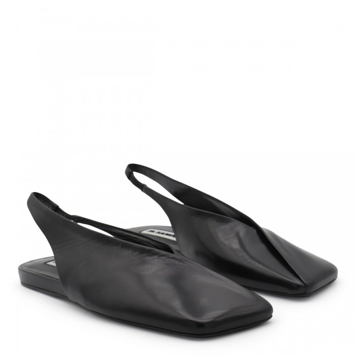 BLACK LEATHER FLATS 2