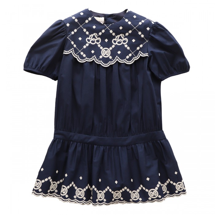 BLUE COTTON MINI DRESS