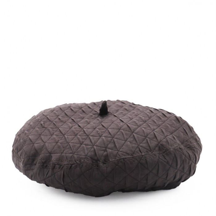 DARK BROWN SILK HAT BERET