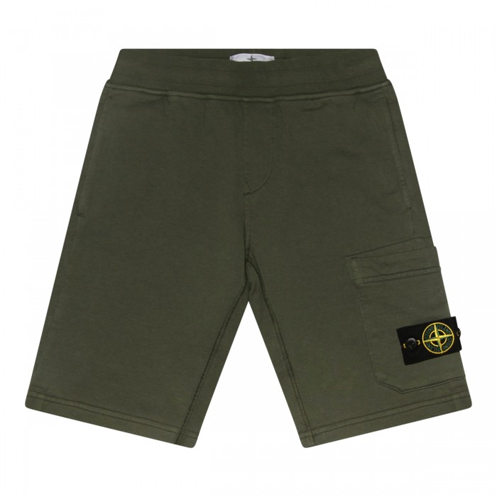 DARK GREEN COTTON SHORTS