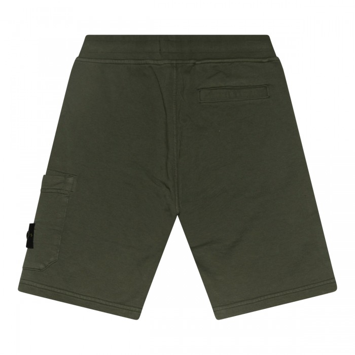 DARK GREEN COTTON SHORTS 2