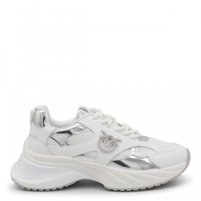 WHITE AND SILVER SNEAKERS