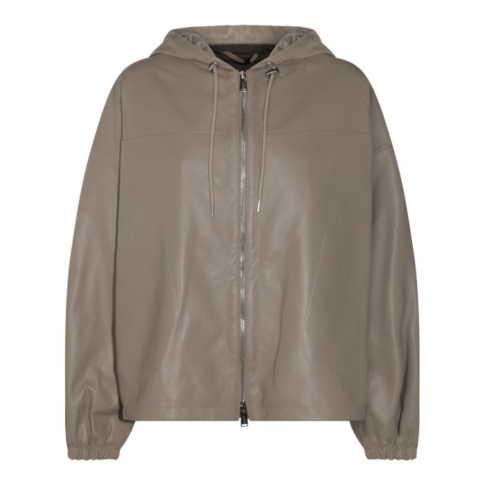 BEIGE LEATHER JACKET