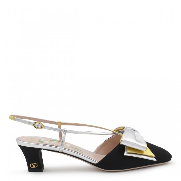 BLACK AND GOLD PUMPS