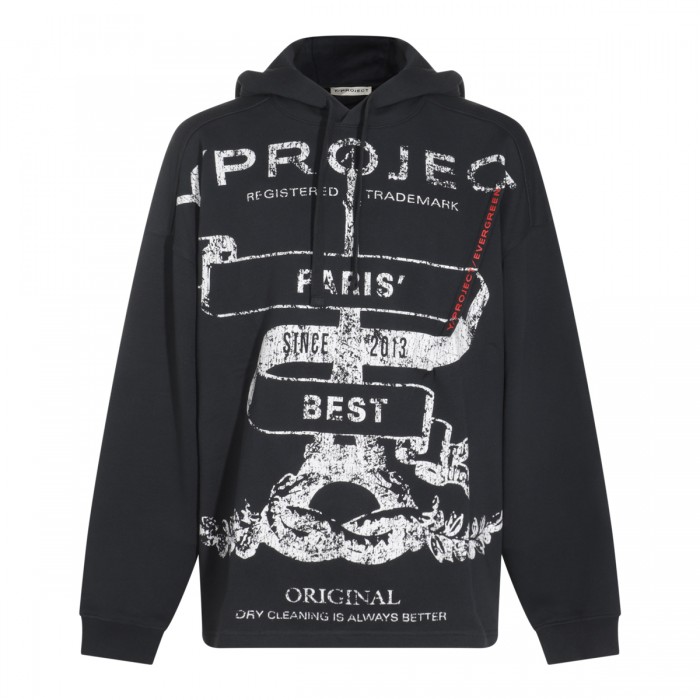 BLACK COTTON SWEATSHIRT