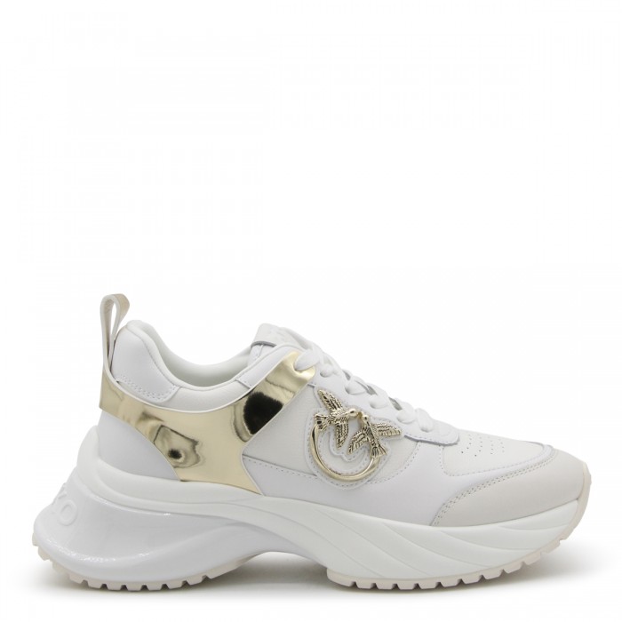 WHITE AND GOLD LEATHER...