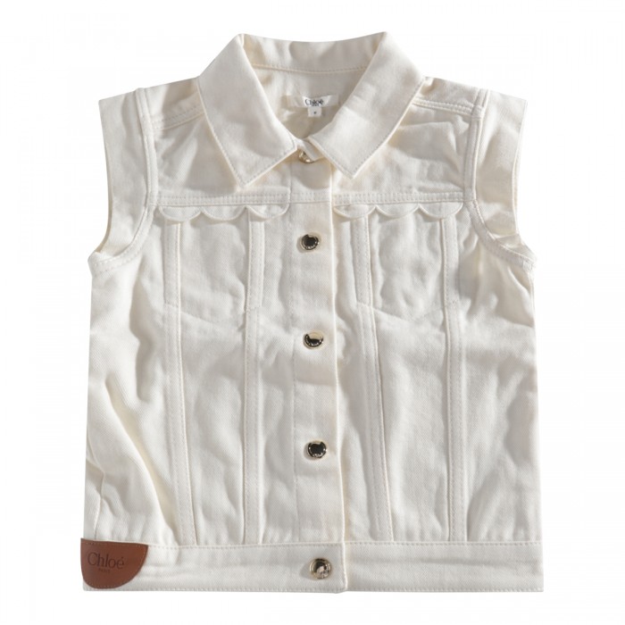 CREAM COTTON DENIM JACKET