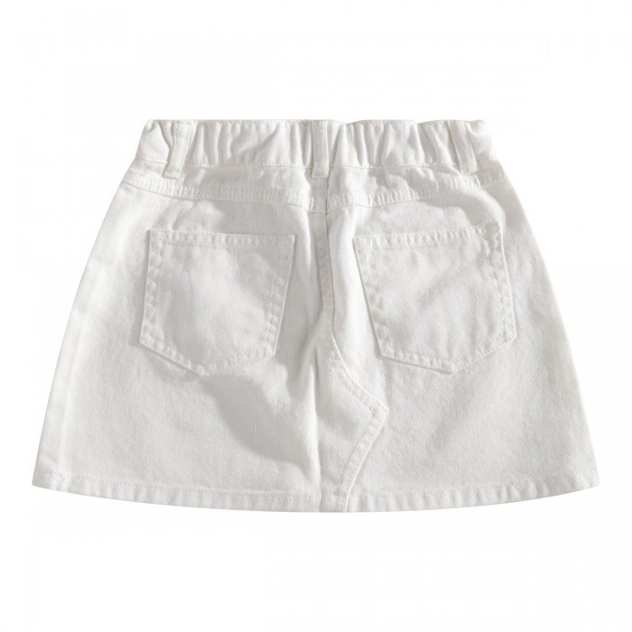 WHITE COTTON DENIM SKIRT 2