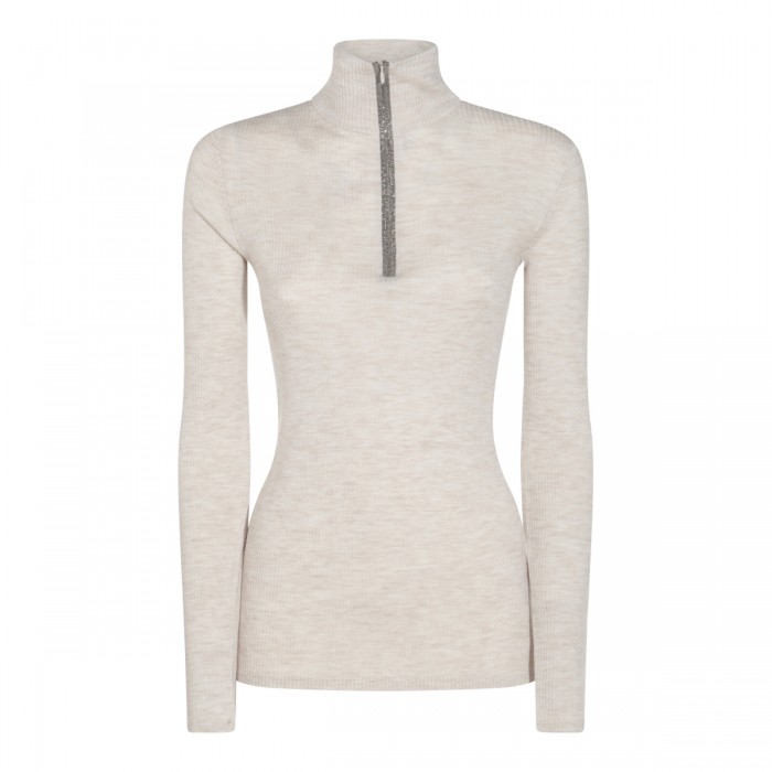 BEIGE WOOL KNITWEAR