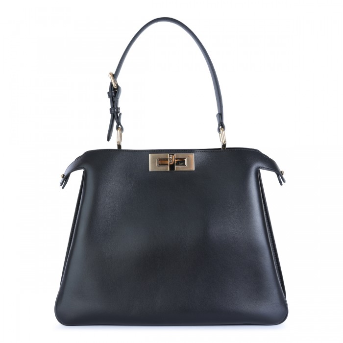 BLACK LEATHER PEKABOO...