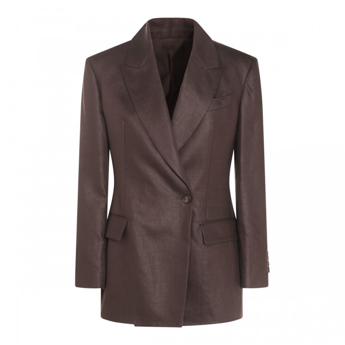 BROWN LINEN BLAZER