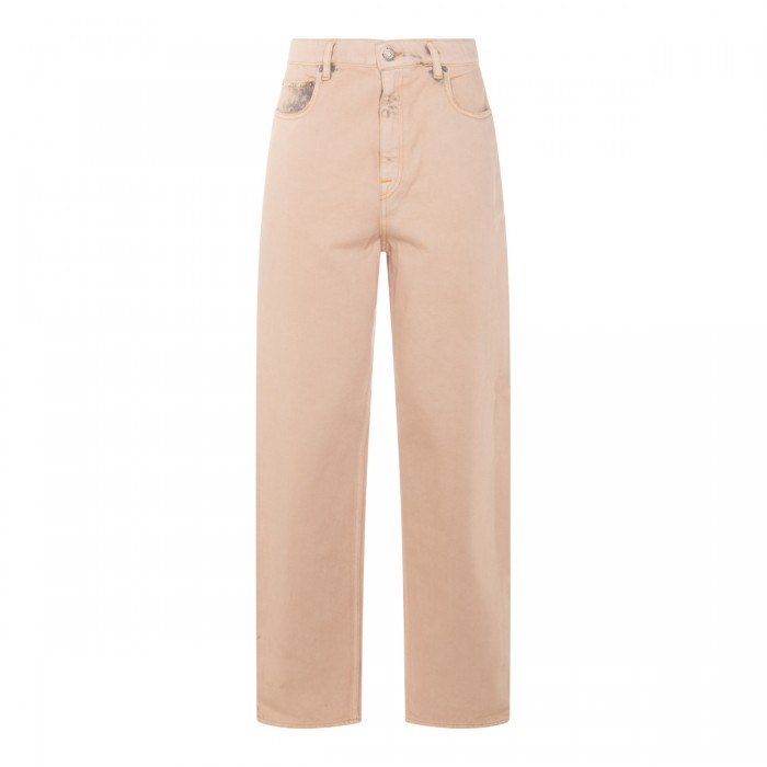BEIGE COTTON DENIM JEANS