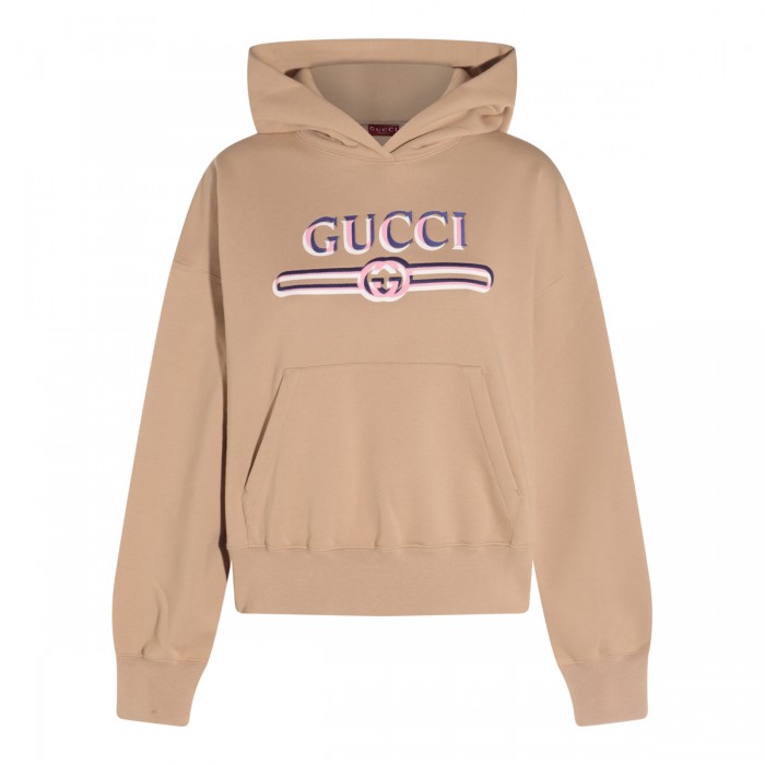 BEIGE COTTON SWEATSHIRT